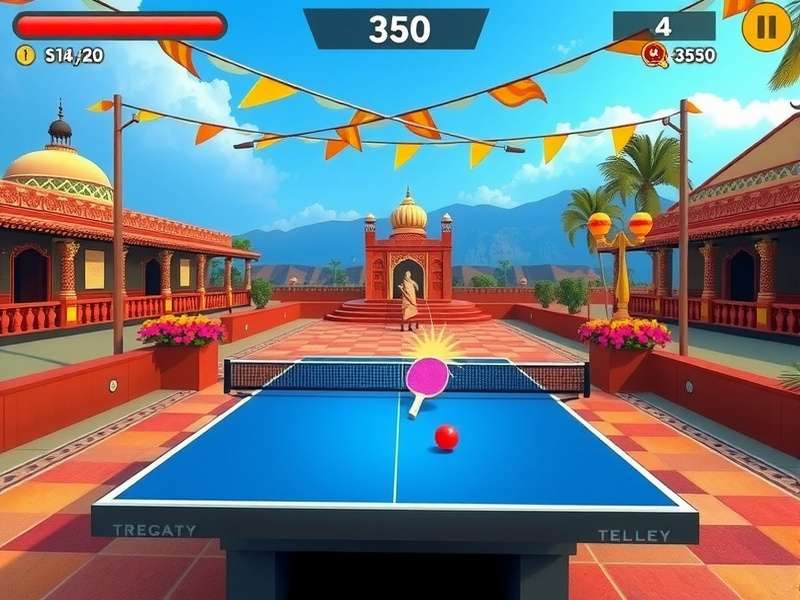 Platinum Paddler gameplay screenshot showing intense table tennis action